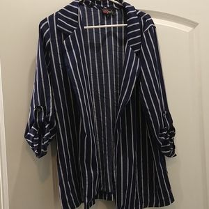Blue & White Striped Lightweight Jacket